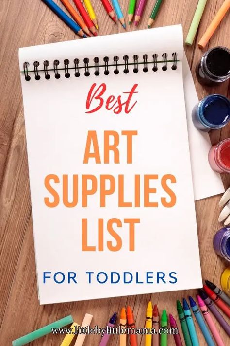 Best Art Supplies List for Toddlers Toddler Art Supplies, Kids Art Easel, Art Caddy, Best Art Supplies, Toddler Crayons, Toddler Printables, Art Supplies List, Toddler Painting, Scrapbook Storage