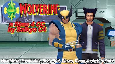 My Sims 4 Blog: Wolverine Hair, Facial Hair, Bodysuit, Claws and M... Wolverine Hair, Wolverine Cosplay, Sims 4 Blog, My Sims, Sims 4 Update, Sims 4 Clothing, Sims 4 Cc, Sims 4 Custom Content, Maxis Match