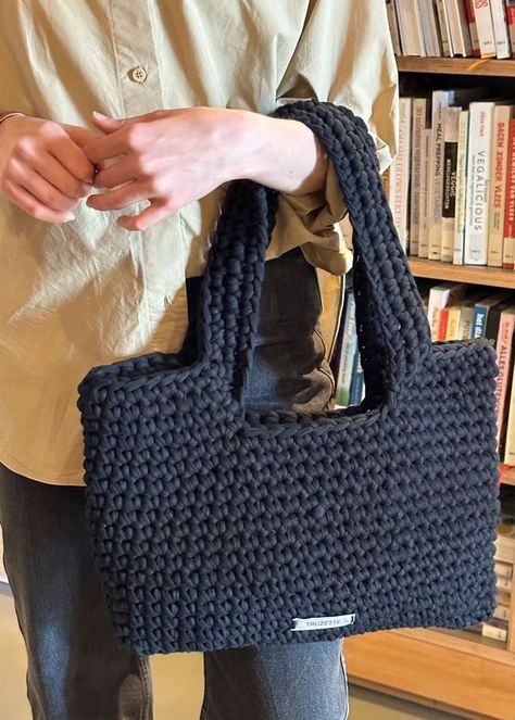 Bag, tote bag, crochet bag, messenger bag, crossbody bag, leather bag, beach bag, laptop bag, shoulder bag, beaded bag, grocery bag Black crochet bag #blackcrochetbag #crochet #crochetbag #crochetbags 15.237 Black Crochet Bag, Tote Bag Crochet, My Style Bags, Free Crochet Bag, Womens Crochet Patterns, Crochet Business, Crochet Goodies, Bag Ideas, Cloth Bag