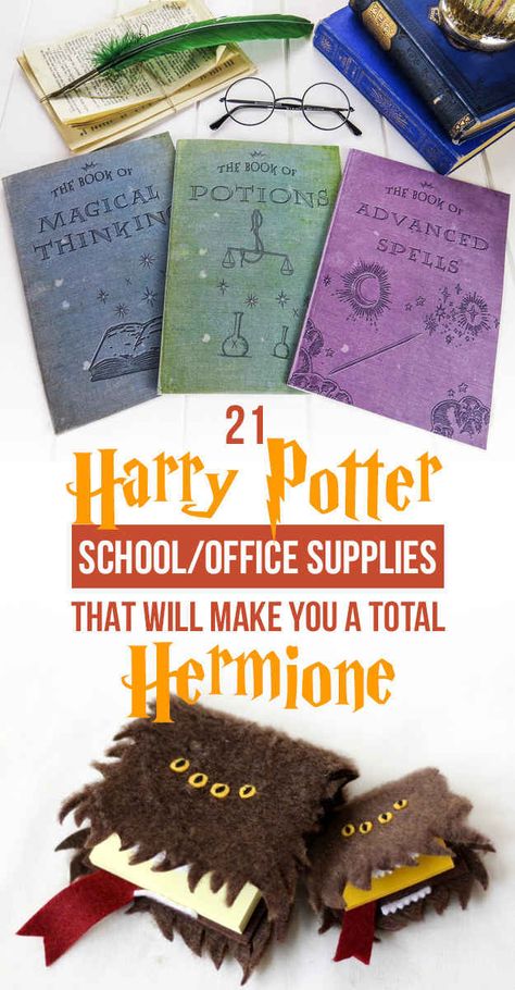 21 Harry Potter School Supplies That Will Make You A Total Hermione Harry Potter School Supplies, Harry Potter Weihnachten, Classe Harry Potter, Escuela Diy, Harry Potter School, Potions Book, Cumpleaños Harry Potter, Harry Potter Classroom, Festa Harry Potter