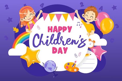 Vector concept of happy international ch... | Premium Vector #Freepik #vector #kids-celebration #children-day #children #childhood Hands Cartoon, Teacher Diy, International Children's Day, Happy Birthday Cupcakes, Teachers Diy, Children Boy, Happy Children's Day, Childhood Days, Board Decoration