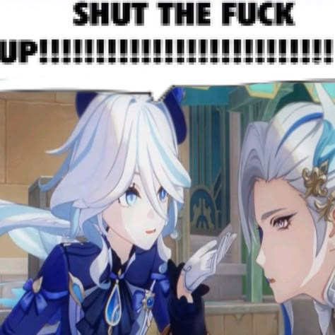 #furina #neuvillette #silly #meme #genshinimpact Furina Reaction Pic, Furina Banner Gif, Furina Icons Aesthetic, Furina Genderbend, Neuvillette Meme, Furina X Lumine, Furina And Neuvillette, Silly Furina, Neuvillette Pfp