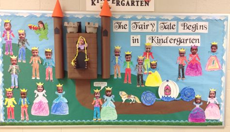 Fairytale Ball Kindergarten, Fairytale Classroom Display, Fairy Tales Decorations, Once Upon A Time Bulletin Board, Fairytale Classroom Decorations, Fairy Tale Bulletin Board Ideas, Fairytale Kindergarten, Castle Bulletin Board, Fairy Tale Bulletin Board