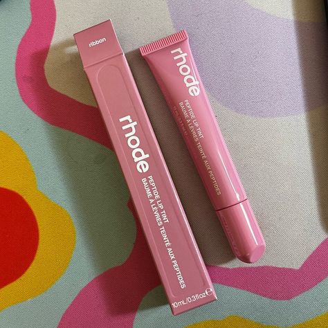 Brand New In Box - Never Opened Rhode Skin By Hailey Bieber Peptide Lip Tint Ribbon Rhodes Lip Balm, Rhode Espresso Lip Tint, Rhode Ribbon Lip Tint, Rhode Lip Gloss Aesthetic, Rhode Beauty Lip, Back To School Makeup, Makeup List, School Makeup, Calligraphy Art Print