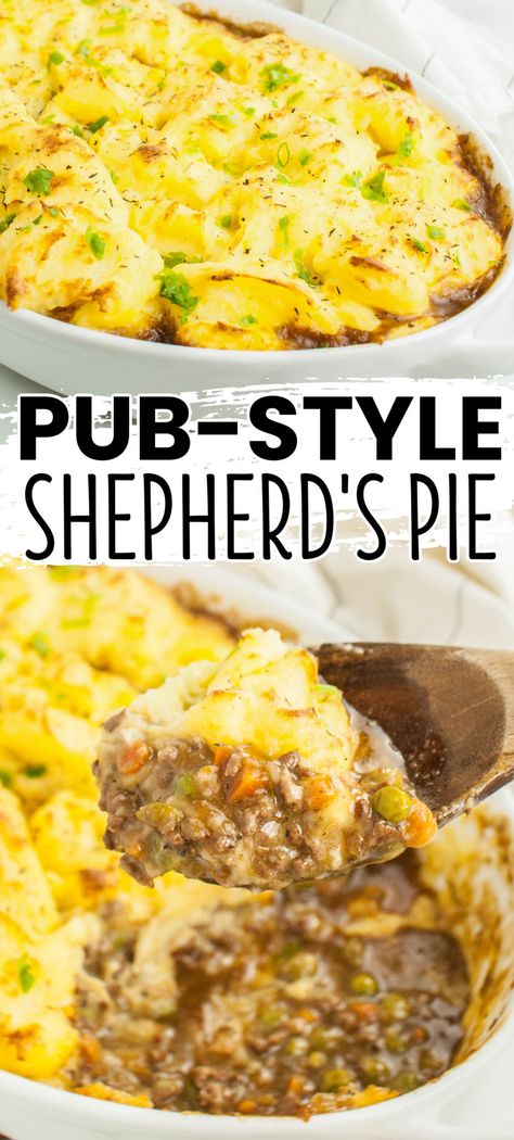 Shepherds Pie With Beef Cubes, Pub Style Shepards Pie Hello Fresh, Meat To Go With Mashed Potatoes, Halloween Shepherd's Pie, Shepherds Pie Gravy, Shepherds Pie With Brown Gravy, Pub Style Shepherds Pie, Shepherd Pie Soup Recipe, Shepards Pie Baked Potato