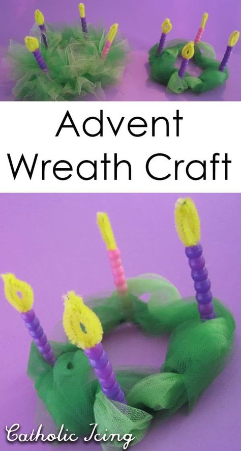 Preschool Advent Wreath, Felt Advent Wreath, Advent Door Wreath, Advent Wreath Diy Kids, Advent Wreath Craft For Kids, Kids Advent Wreath, Advent Wreath Craft, Diy Advent Wreath, Ccd Crafts