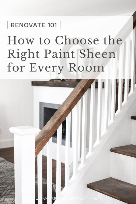 Five Different Paint Sheens and Where to Use Them In Your House What Paint Finishes To Use Where, Types Of Paint Finishes For Walls, Best Paint Finish For Walls, Types Of Paint For Walls, Satin Trim Paint, Types Of Wall Paint Finishes, Flat Painting Ideas, Trim Sheen Paint Finishes, Best Sheen For Walls