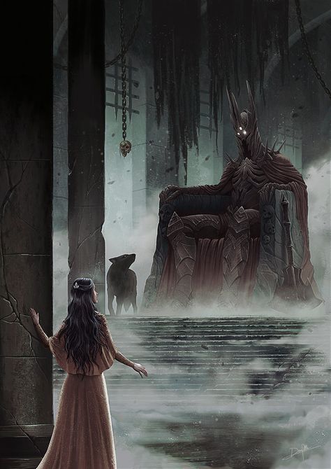 The Throne Of Morgoth by DanielPillaArt on DeviantArt Lord Of The Rings Artwork, Fantasy Kiss, John Howe, Earth Illustration, Middle Earth Art, Illustration Fantasy, Lotr Art, Tolkien Art, Hades And Persephone