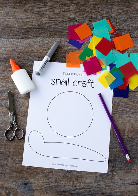 Tissue Paper Snail Craft Snail Craft For Preschoolers, Snail Crafts Preschool, Snail Craft Preschool, Paper Snail Craft, Snails Preschool, Snail And The Whale, Snail Craft, Tissue Paper Art, Turtle Crafts