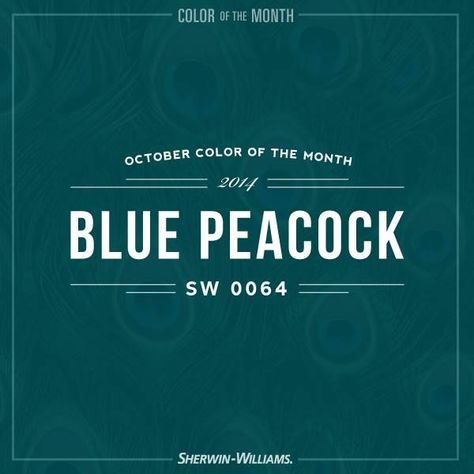 Sherwin Williams Blue Peacock | Colors ... Peacock Blue Front Door, Sherwin Williams Blue, Interior Paint Colors Schemes, Blue Front Door, Color Of The Month, Front Door Paint Colors, Peacock Colors, Exterior House Color, Door Paint Colors