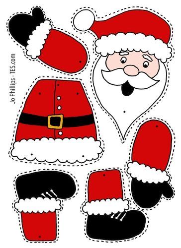 Santa Cut Out, Santa Claus Crafts, Christmas Worksheets, Preschool Christmas Crafts, Santa Crafts, Christmas Arts And Crafts, Craft Activity, Preschool Christmas, Christmas Coloring Pages