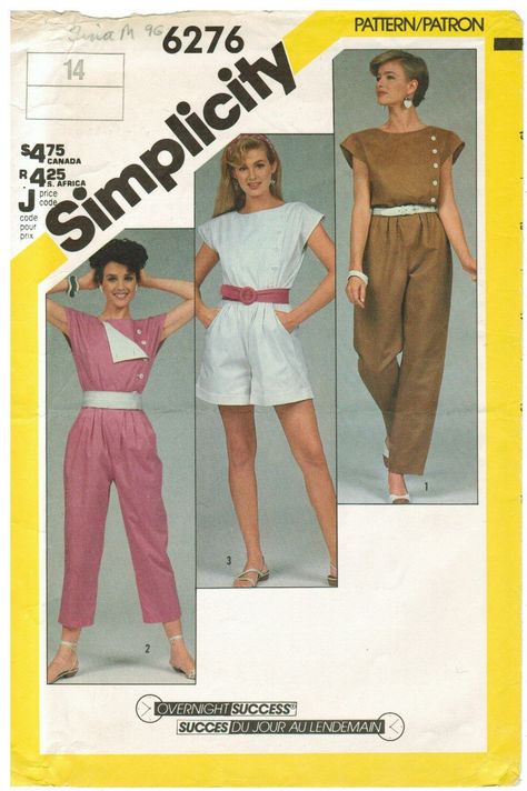 80s Jumpsuit, Women's Sewing Patterns, Romper Sewing Pattern, 80s Women, Jumpsuit Pattern, Eco Friendly Clothing, Womens Sewing Patterns, 1980s Fashion, Striped Scarves