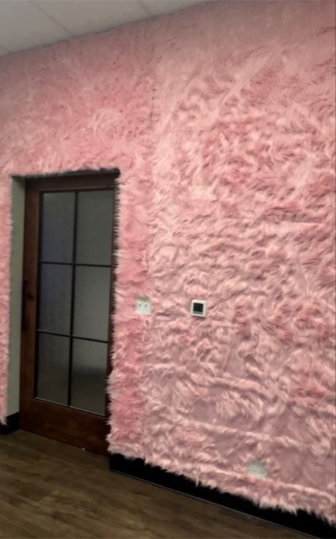 Fur Accent Wall, Fuzzy Wall Decor, Fur Walls Bedroom, Velvet Wall, Fur Wall Bedroom, Faux Fur Wall, Fur Walls, Fuzzy Wall, Fur Wallpaper