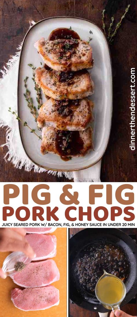 Pork Chops With Figs, Pork Chops With Fig Sauce, Fig And Pork Recipes, Pork Chops And Fig Jam, Pork Loin With Fig Jam, Pork And Fig Recipe, Fig Sauce For Pork, Fig Jam Pork Chops, Pork Chops With Fig Jam