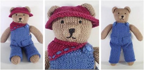 Cute Knitted Teddy Bear Clothes [FREE Knitting Pattern] Knitting Bear, Teddy Bear Patterns Free, Teddy Bear Knitting Pattern, Loop Knitting, Bear Patterns Free, Bear Clothes, Knitted Doll Patterns, Knitted Toys Free Patterns, Knitted Teddy Bear