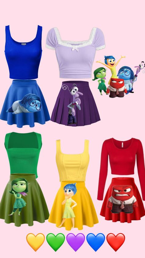 Cute Easy Halloween Costumes, Fun Halloween Outfits, Inside Out Costume, Cute Group Halloween Costumes, Matching Halloween Costumes, Classy Halloween Costumes, Bff Halloween Costumes, Trio Halloween Costumes, Pretty Halloween Costumes