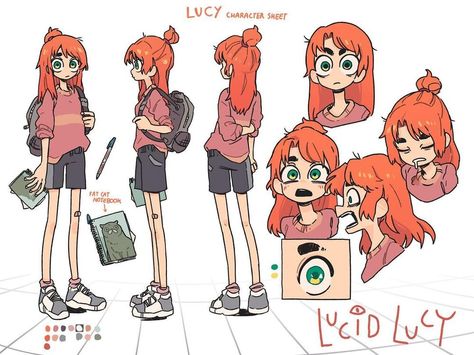 Short Character Design, Lucid Lucy, Short Drawing, Animation Character Design, 심플한 그림, Model Sheet, 캐릭터 드로잉, Arte Inspo, Character Design Animation