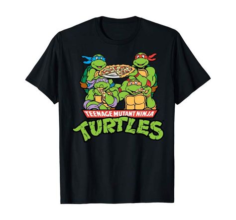 Amazon.com: Teenage Mutant Ninja Turtles Multiple Pizza Slices T-Shirt: Clothing Tmnt Logo, Turtle Clothes, Ninja Turtles Birthday Party, Tmnt Characters, Ninja Turtle Birthday, Turtle Birthday, Comic Book Style, Pizza Slice, Ninja Turtle