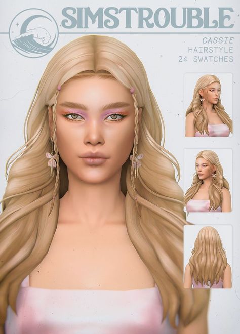 Cassie Hair, Die Sims 4, The Sims 4 Pc, Pelo Sims, The Sims 4 Packs, Sims 4 Cc Makeup, Sims 4 Mm Cc, Sims 4 Body Mods, Sims 4 Expansions