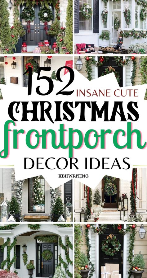 Spruce up your porch with 151 festive Christmas decor ideas! From twinkling lights to cozy blankets, welcome the holiday season with style. Create a winter wonderland with trees and oversized ornaments. Whether rustic or classic, these ideas will turn your porch into an outdoor holiday showcase! #ChristmasPorchDecor #OutdoorDecor Christmas Ideas Wishlist, Christmas Front Porch Decor Ideas, Christmas Front Porch Decor, Christmas Clothing Ideas, Outdoor Christmas Decoration Ideas, Outdoor Christmas Decor Ideas, Front Porch Decor Ideas, Outdoor Christmas Decor, Christmas Decoration Ideas