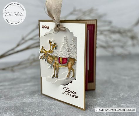 Regal Reindeer [Pop Out Swing Series #8] | Stampin Up Party Stampin Up Merry Moose Christmas Cards, Stampin Up Regal Reindeer Cards, Regal Reindeer Cards, Regal Reindeer Stampin Up Cards, Stampin Up Regal Reindeer, Stampin Up Reindeer, Regal Reindeer, Reindeer Cards, Papercraft Christmas Cards