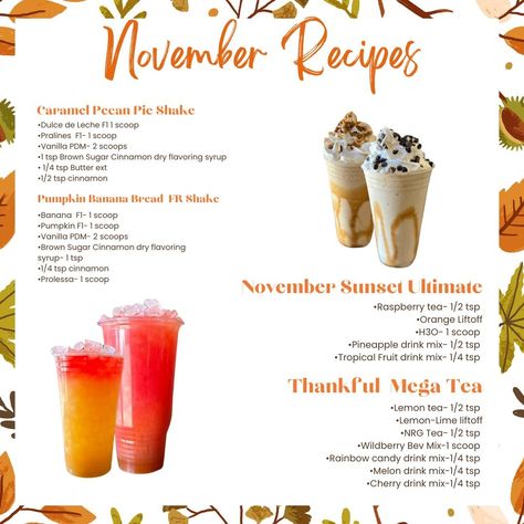 Protein Coffee Herbalife, Thanksgiving Loaded Teas Herbalife, Fall Herbalife Coffee Recipes, November Herbalife Teas, Thanksgiving Herbalife Tea Recipes, Herbalife Tea Recipes, Herbalife Tips, Herbalife Flavors, Healthy Cafe