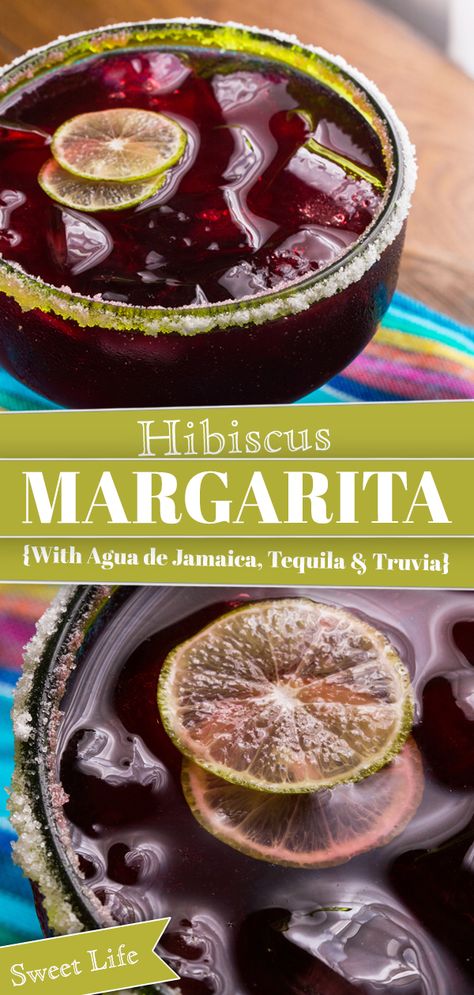 A stunning Hibiscus Margarita made with agua de jamaica, tequila and Truvia is the ultimate Valentine’s Day cocktail. I’m excited to partner with Truvia to bring you this delicious new cocktail. Thank you for supporting the brands I collaborate with. #hibiscus #margarita #Mexican #drink #cocktail | SweetLifeBake.com @SweetLifeBake Jamaica Scenery, Latina Sayings, Hibiscus Margarita, Friday Cocktails, Raspberry Mojito, Uganda Travel, Liquor Recipes, York Travel, Travel Oklahoma