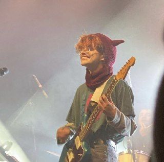 His Smile, A Man, Guitar, Red, Hair, White