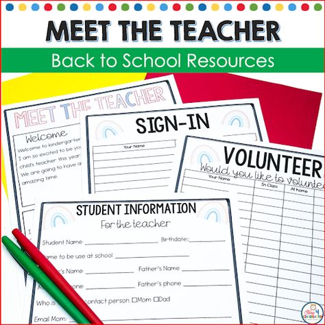 Back to School Night Meet the Teacher Back To School Night Forms Free, 4th Grade Meet The Teacher Night, Future Educator, Student Information Sheet, Teacher Aide, Sign In Sheet Template, Meet The Teacher Night, Classroom Meetings, Teacher Forms