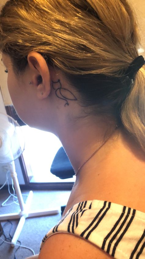 Tattoo Behind The Ear, Tattoo Owl, Tattoo Behind Ear, Owl Tattoo, Ink Ideas, The Ear, Behind Ear Tattoo, Tattoos And Piercings, Tattoos For Women