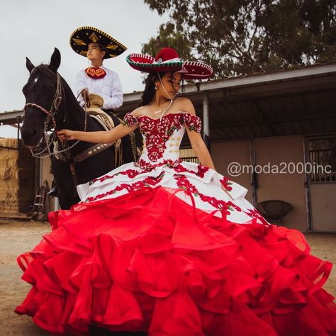 Floral Charro Quinceanera Dresses, 15 Charro Dress, Quinceanera Dresses Western, Red Roses Quinceanera Dresses, Quncie Dresses Mexican, Fiesta Theme Quinceanera Dresses, Black And Red Mexican Quince Dress, Quince Dresses Red And White, Ranchera Quinceanera Dresses