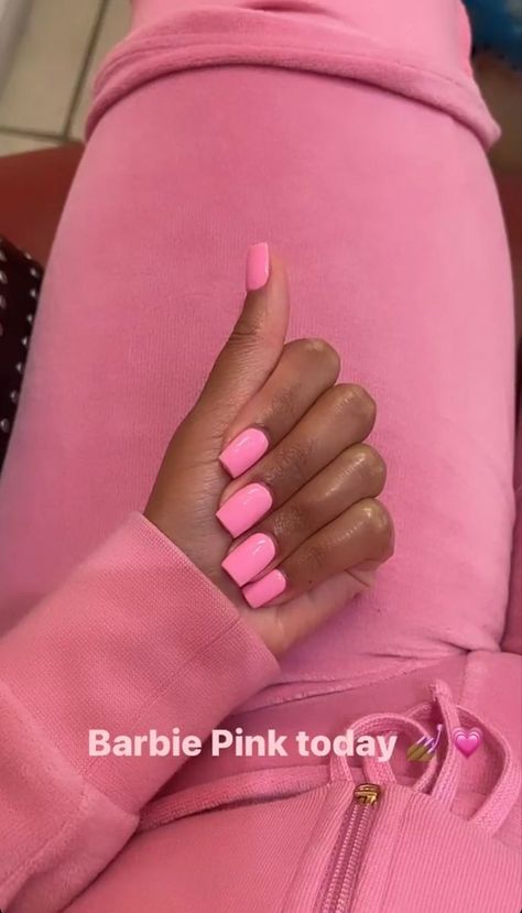 Pink Barbie Short Nails, Summer Nails Ideas 2024 Square, Square Barbie Nails, Pink Nails Barbie Girly, Pink Nails Dark Skin, Nail Inspo For Dark Skin, Barbie Nails Acrylic, Nail Art Designs 2023, Kingdom Minded