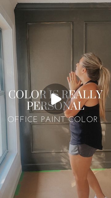 190K views · 6.4K likes | Elizabeth Rishel | DIY Home & Garden on Instagram: "So excited about this paint color that I can’t even wait for the second coat to share a glimpse of it. We’re going with Dragon’s Breath by @benjaminmoore throughout the entire office. We’re talking the ceiling, doors, trim, built-in. . . everywhere! Embracing another moody room moment. And this audio couldn’t be more perfect." Dragon Breath Paint Color, Piano Room Paint Color, Reading Room Paint Colors, Dark Home Office Paint Colors, Dragons Breath Benjamin Moore, Trim And Walls Same Color, Moody Office Paint Colors, Moody Paint Colors, Moody Room