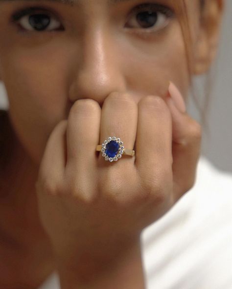 Introducing our Princess Diana blue Sapphire ring - a stunning piece of jewelry that exudes elegance and sophistication. Crafted in luxurious yellow gold, this ring showcases a captivating deep blue sapphire, reminiscent of the iconic gemstone adorning Princess Diana’s engagement ring. Surrounded by a sparkling halo of diamonds, the blue sapphire takes centre stage, radiating a timeless charm. Shop our collection on www.fayajewels.com #sapphire #sapphirering #bluesapphire #madagascarsapp... Diana Ring, Blue Sapphire Ring, Centre Stage, Blue Sapphire Rings, Classic Ring, Princess Diana, Deep Blue, Blue Sapphire, Sapphire Ring