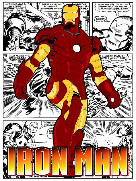 Comic Panels Marvel, Iron Man Comic Art, Iron Man Poster, Marvel Tony Stark, Iron Man Comic, Iron Man Tony Stark, Comic Poster, Marvel Comics Wallpaper, Marvel Posters