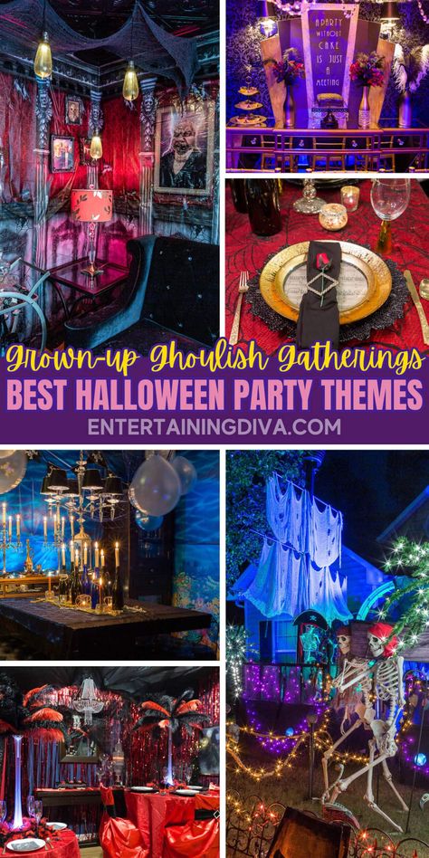 Grown-up Ghoulish Gatherings: Best Halloween Party Themes | Party Ideas Villains Halloween Party, Harry Potter Party Theme, Halloween Party Themes For Adults, Cool Halloween Party, Halloween Gala, Party Themes For Adults, Best Halloween Party, Halloween Party Planning, Game Of Thrones Party