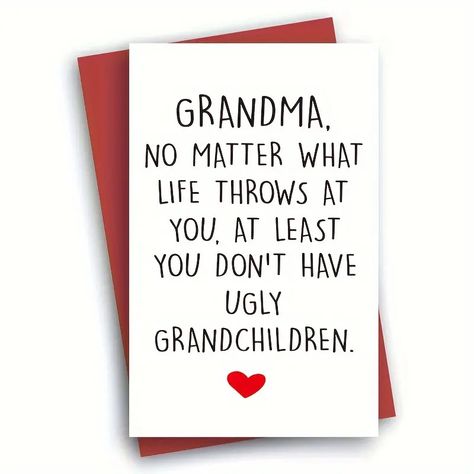 Funny Birthday Card For Grandma Humorous Grandma Birthday - Temu Cards For Grandma, Grandma Cards, Grandma Birthday Card, Funny Grandma, Creative Birthday Cards, Unique Gift Items, Grandma Birthday, Mother's Day Greeting Cards, Personalized Grandma