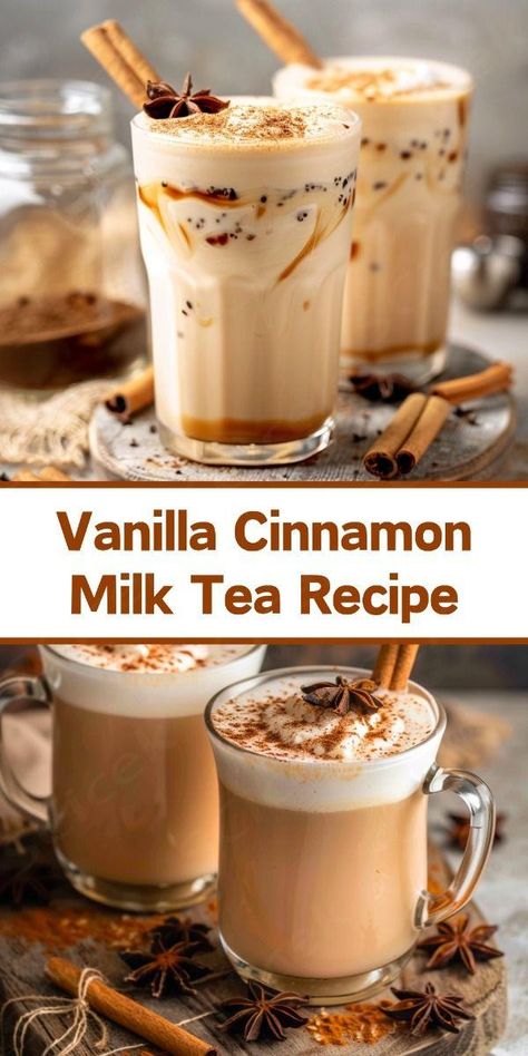 Cinnamon Milk Tea, Milk Tea Recipe, Warm Drinks Recipes, Milk Tea Recipes, Tea Drink Recipes, Turmeric Health, Drink Recipes Nonalcoholic, Cinnamon Milk, Coffee Drink Recipes