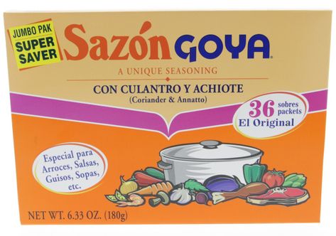 Free 2-day shipping on qualified orders over $35. Buy Sazon Goya with coriander and annatto, 6.33 Oz at Walmart.com Sazon Goya, Sazon Seasoning, Mexican Seasoning, Spanish Dishes, Food Pantry, Just Cooking, Adobo, Nutrition Advice, Fun Cooking