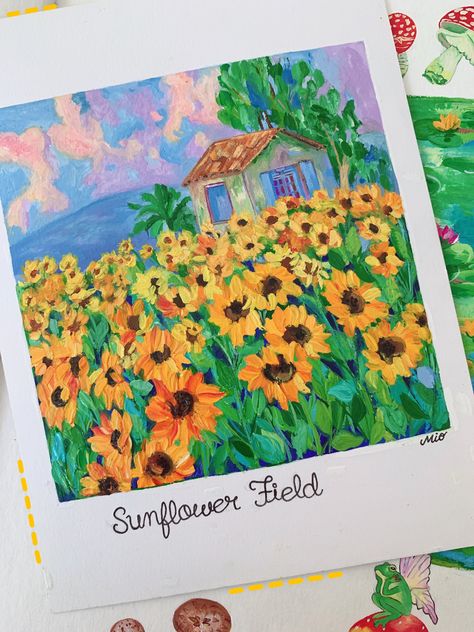 Yellow Pastel, Gouache Illustrations, Posca Art, Sunflower Garden, Flower Yellow, Oil Pastel Art, Gouache Art, Arte Inspo, Arte Sketchbook