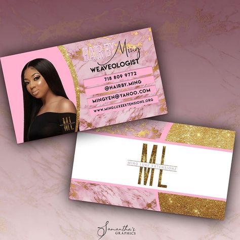 SamanthasGraphics LLC on Instagram: “Business Card Design ✨ Shop today Link in bio• www.samanthasgraphics.com” Lipgloss Business Cards Ideas, Packaging Wigs, Business Card Design Creative Ideas, Bundles Business, Esthetics Business, Beauty Brochures, Cosmetic Business Cards, Wig Business, Instagram Business Card