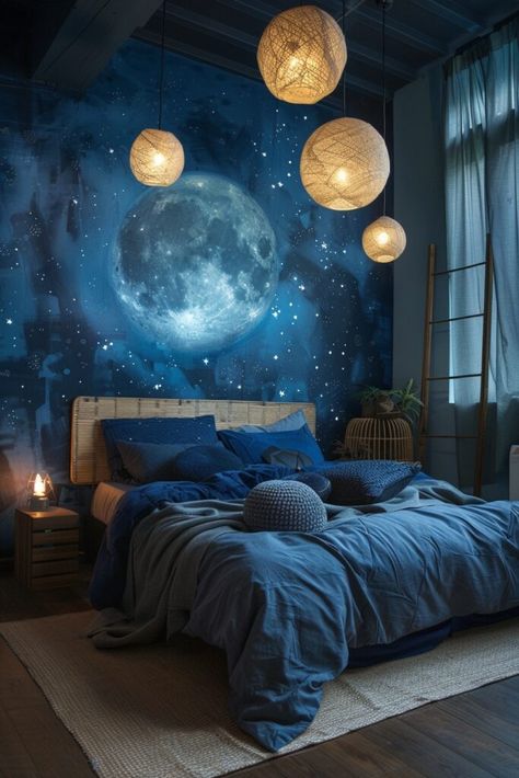 29 Dark Cozy Bedroom Ideas for an Elegant Room 29 Dark Cozy Bedroom Ideas, Night Bedroom, Dark Cozy Bedroom, Bedroom Board, Cozy Bedroom Decor, Dark Blue Bedrooms, Bed Nook, Cozy Bedroom Ideas, Elegant Room