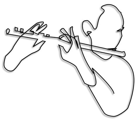 art-mysecondname: “Bart Soutendijk ” Flute Drawing, Musical Instruments Drawing, Embroidered Canvas Art, Wire Wall Art, Music Drawings, Art Wire, Music Illustration, Minimalist Drawing, Musical Art