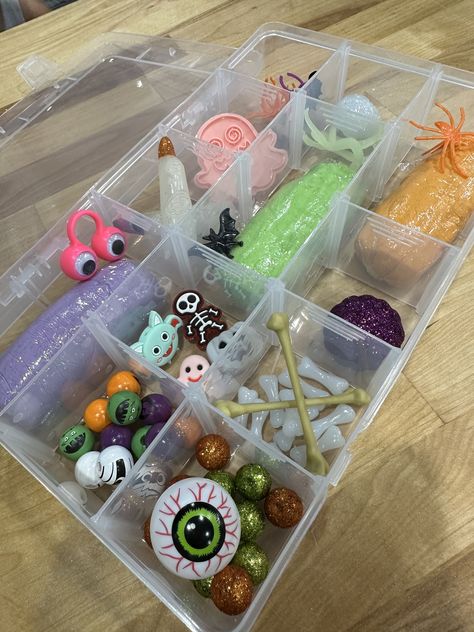 Halloween Sensory Play, Play Doh Kits, Halloween Sensory, Donut Decorations, Naples Fl, Small Jars, Handmade Gift Wrap, Play Doh, Diy Supplies