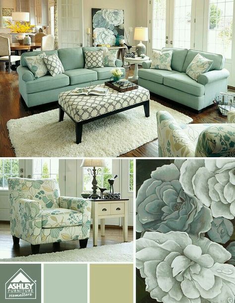 Living room Turquoise Room, Interior Vintage, Living Room Color Schemes, Coastal Living Rooms, Room Color Schemes, New Living Room, A Living Room, Industrial Chic, Design Living