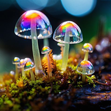 Mushroom Mood Board, Mushroom Astethic, Shrooms Aesthetic, Iridescent Mushroom, Weird Mushrooms, Mushroom World, Rainbow Mushroom, Mushroom Aesthetic, Mushroom Core