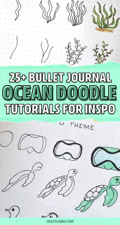 Need to add some decoration to your bullet journals ocean theme this month?! Check out the best step by step ocean and sea themed doodle tutorials for inspiration! #bujodoodle #stepbystepdoodles #bulletjournalideas Ocean Animal Doodles, Ocean Doodles Simple, Sea Creature Doodles, Buju Ideas, Step By Step Doodles, Diy Doodles, Ocean Doodles, Hbd Card, Sea Doodles