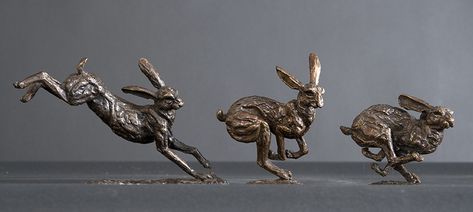 Running Hare, Stone Lion, Rabbit Sculpture, Eye Painting, Wire Sculpture, Chest Tattoo, Lost Wax, Animal Sculptures, Bronze Sculpture