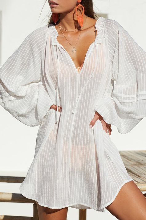 Swimsuit Coverups, What Is Trending Now, Long Sleeve Swim, Ideal Wardrobe, Lulu Fashion, Beach Outfits, Swim Suits, Swim Cover, Beach Vibes