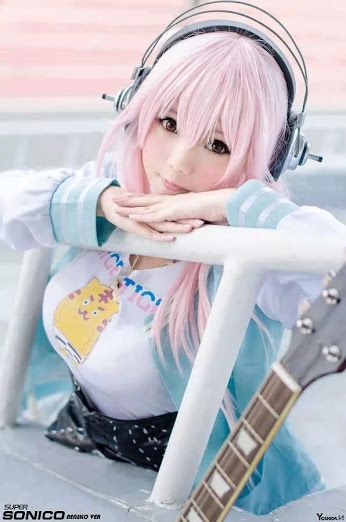 Sonico Cosplay, Dnd Figures, Super Sonico, Asian Cosplay, Cosplay Cute, Super Sonic, Cosplay Hair, Kawaii Cosplay, Creative Costumes